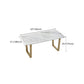 Glam Iron Dinette Set 1/2/5/7 Pieces Rectangle Dining Table Set with White Sintered Stone