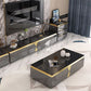Glas- en houten tv -mediaconsole met laden Glam TV Stand Console