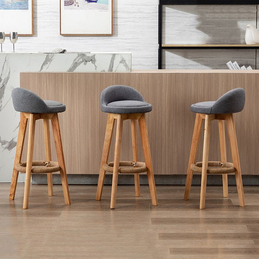 Scandinavian Wood Kitchen Dining Room Armless Stool Low Back Bar Stool Clearhalo 'Bar Furniture' 'Bar Stools' 'bar_stools' 'Furniture' 'furniture_bar_stools' 'Kitchen & Dining Furniture' 1200x1200_43f75055-38a2-4aca-8136-5965de05b27e