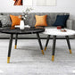 Contemporary Round Coffee Table with 3 Metal Legs and Wooden Top Clearhalo 'Coffee & Accent Tables' 'Coffee Tables' 'coffee_tables' 'furn' 'furn_coffee_tables' 'Furniture' 'Living Room Furniture' 1200x1200_43fa3fcf-77e1-4fa9-b4d0-a984b2a85470
