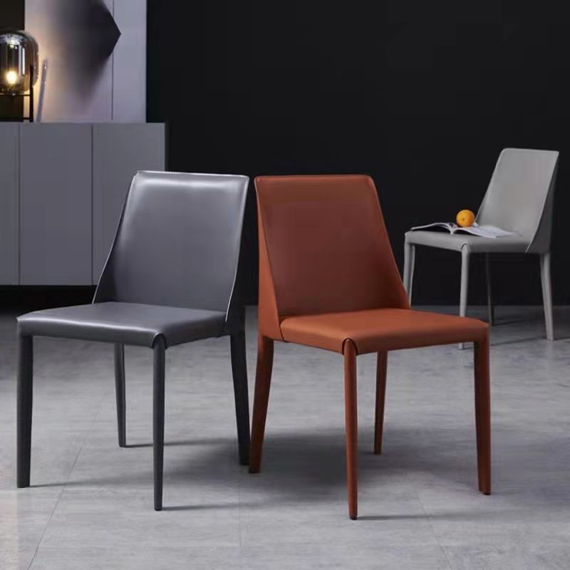 Minimalist Style Armless Solid Back Dining Side Chairs Leather Dining Chairs Clearhalo ' kitchen&dining_furn' 'Dining Chairs' 'Dining Tables & Seating' 'dining_chair' 'furn' 'furn_dining_chair' 'Furniture' 'furniture_dining_chair' 'Kitchen & Dining Furniture' 'kitchen' 1200x1200_43fb2047-baff-48b6-974a-48e3e1f74abb
