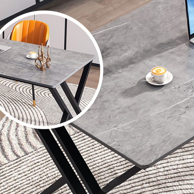 Modern Stone Top Dinette Set 1/2 Pieces Rectangle Dining Table Set in Grey Clearhalo 'Dining Room Sets' 'Dining Tables & Seating' 'dining_room_set' 'furn' 'furn_dining_room_set' 'Furniture' 'Kitchen & Dining Furniture' 1200x1200_43fc57af-0b36-4f69-9337-b13ac00b3c9c