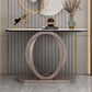 Contemporary Console Table Stone Half Moon Accent Table , 13.78" W