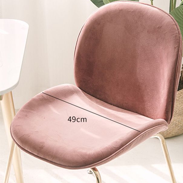 Nordic Glam Style Dining Chair Armless Home Side Chair with Metal Legs Clearhalo ' kitchen&dining_furn' 'Dining Chairs' 'Dining Tables & Seating' 'dining_chair' 'furn' 'furn_dining_chair' 'Furniture' 'furniture_dining_chair' 'Kitchen & Dining Furniture' 'kitchen' 1200x1200_43fce662-8b65-4741-a083-38d4a1b80a03