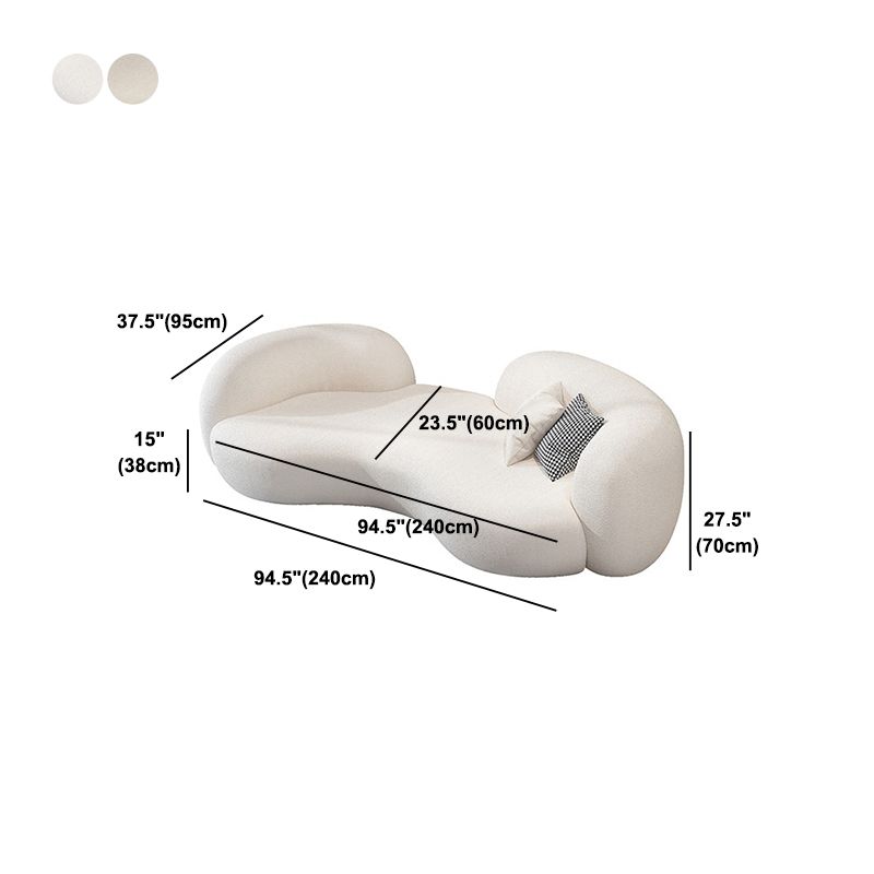 Beige Contemporary Standard Armless Sofa Curved Sofa for Living Room, Apartment Clearhalo 'furn' 'furn_sofas' 'Furniture' 'Living Room Furniture' 'Sofa' 'sofas' 1200x1200_43fd8b86-2796-4776-a0a9-01d3d47682b3