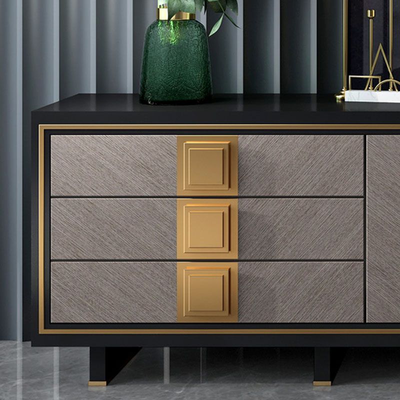 Stand TV contemporaneo con cassetti supporti televisivi chiusi