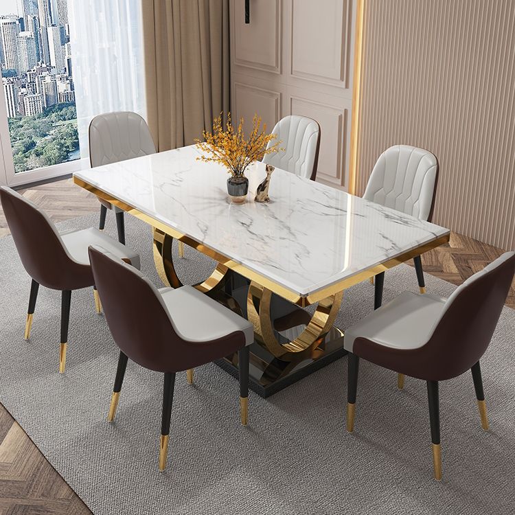 Rectangle Trestle Base Luxury Table Fixed Table with Marble Top Clearhalo ' dining_table' 'Dining Tables & Seating' 'Dining Tables' 'furn' 'furn_dining_table' 'Furniture' 'furniture_dining_table' 'Kitchen & Dining Furniture' 'kitchen&dining_furn' 'kitchen' 'kitchen_dining_table' 1200x1200_43fe7685-2ca1-4b58-8823-bfd36c1615c8