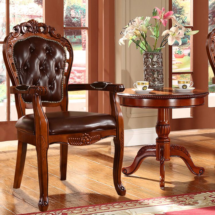 Victorian Style Wood Indoor Open Back Dining Side Chair of 24'' Wide Dining Chair Clearhalo ' kitchen&dining_furn' 'Dining Chairs' 'Dining Tables & Seating' 'dining_chair' 'furn' 'furn_dining_chair' 'Furniture' 'furniture_dining_chair' 'Kitchen & Dining Furniture' 'kitchen' 1200x1200_43ff183c-c38f-49ac-aac1-a3088f8ad1f8
