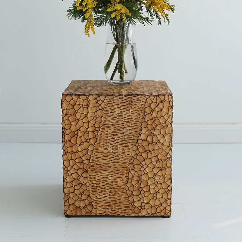 Tavolo da angolo contemporaneo da 14 "tavolino quadrati accento legno laterale