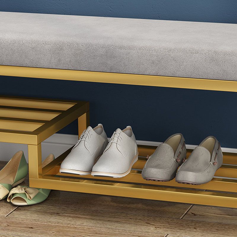 Banc d'entrée moderne banc de siège en métal rembourré, 14 "largeur