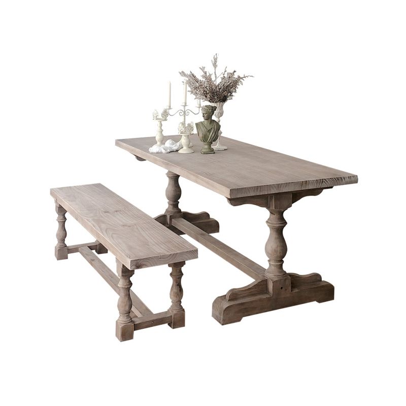 Solid Wood Dining Table Modern Rectangular Table with Trestle Base Clearhalo 'Dining Tables & Seating' 'Dining Tables' 'dining_table' 'furn' 'furn_dining_table' 'Furniture' 'furniture_dining_table' 'Kitchen & Dining Furniture' 'kitchen' 'kitchen_dining_table' 1200x1200_4400d652-72c4-4408-a63c-e1a2fc9939ff