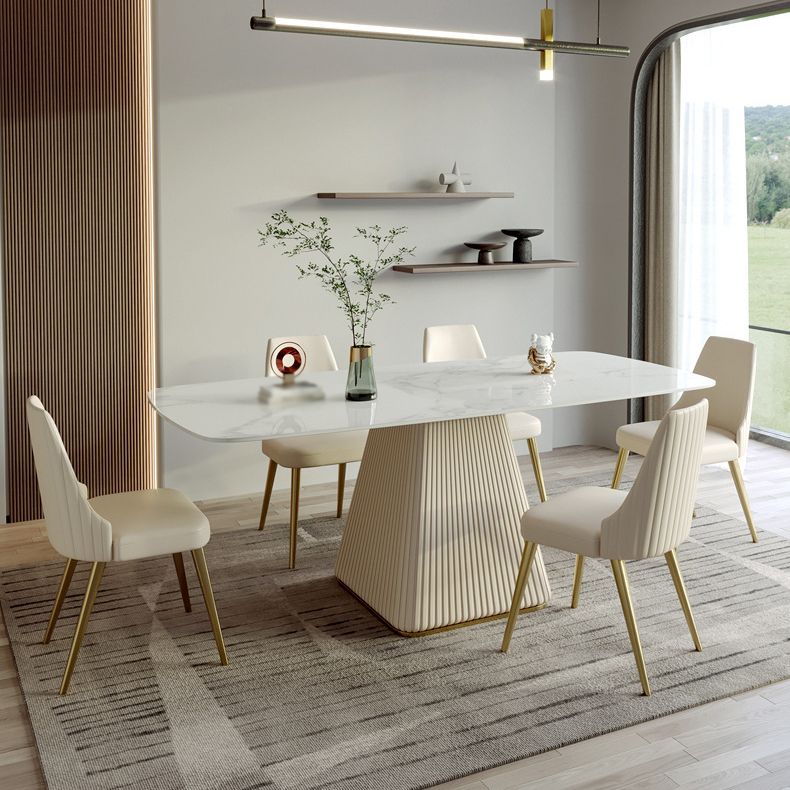 Nordic Sintered Stone Top Dining Set Rectangle 1/5/6/7 Pieces Dining Table with Chairs Clearhalo 'Dining Room Sets' 'Dining Tables & Seating' 'dining_room_set' 'furn' 'furn_dining_room_set' 'Furniture' 'furniture_dining_room_set' 'Kitchen & Dining Furniture' 1200x1200_440683c3-087f-4daf-9abe-f8a9439b2ff1
