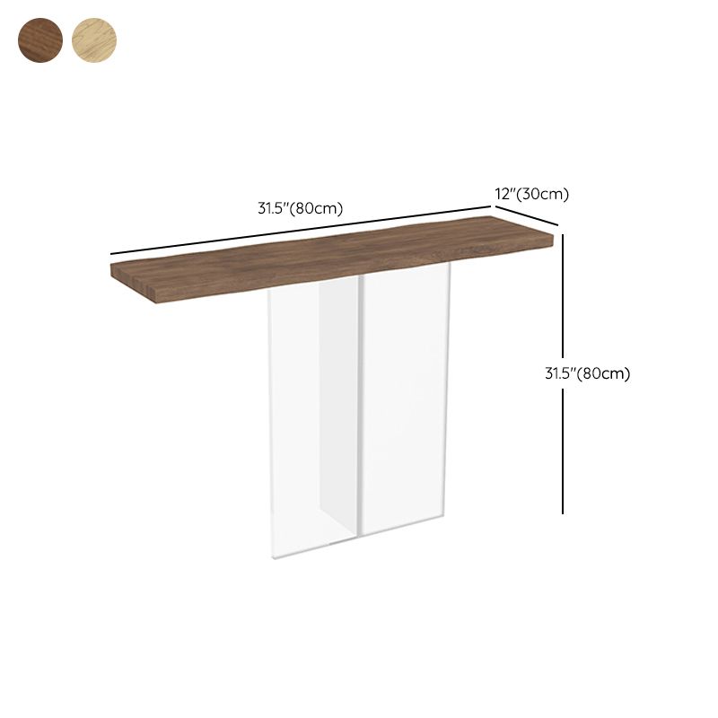 Tabla de consola de madera sólida 31.5 "Mesa de altura rectangular de altura con pierna acrílica