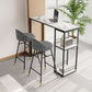 Industrial Black Iron Bar Dining Table Stone Top Rectangle Indoor Bistro Table with Shelf Clearhalo 'Bar Furniture' 'Bar Tables' 'bar_tables' 'furn' 'furn_bar_tables' 'Furniture' 'furniture_bar_tables' 'Kitchen & Dining Furniture' 1200x1200_4408054a-422c-4d3a-a31c-8af4dfdb0df6