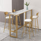 Modern Style 3/5 Pieces Faux Marble Rectangular Bar Table Set for Living Room