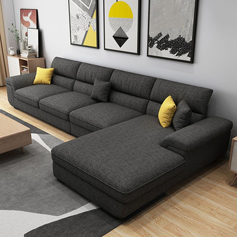 Contemporary Fabric 4-seat Sectionals 126" Pillow Top Arm Sectionals