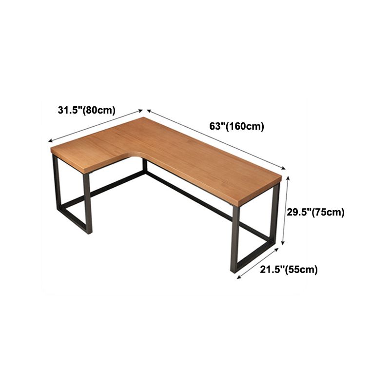 L-Shaped Modern Study Table Fixed Writing Table of Pinewood Solid Wood without Cabinet Clearhalo 'Furniture' 'furniture_office_desk' 'Office Desks' 'Office Furniture' 'office_desk' 1200x1200_440b895c-fd89-4233-9401-9f58e19e9bd5