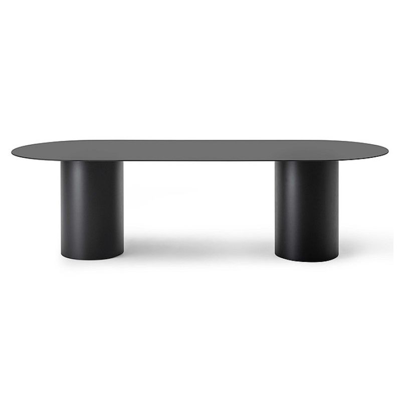 Contemporary Style Oval Furniture Double Pedestal Solid Wood Dining Site Table Clearhalo ' dining_table' 'Dining Tables & Seating' 'Dining Tables' 'furn' 'furn_dining_table' 'Furniture' 'furniture_dining_table' 'Kitchen & Dining Furniture' 'kitchen&dining_furn' 'kitchen' 'kitchen_dining_table' 1200x1200_440ba73d-d613-4f81-bf40-db5c1bdfda3b