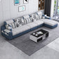 Divano in lino top cuscino e chaise di divano posteriore sciolto da 31,5 "H in grigio e blu