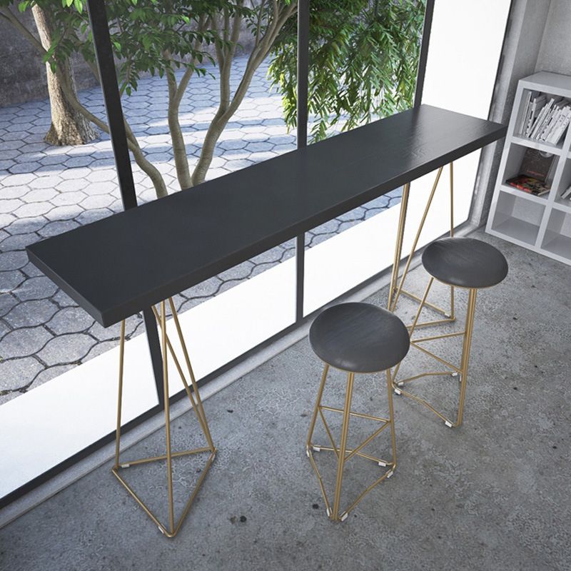 Pine Wood Top Bar Counter Traditional Luxury Rectangle Bar Counter with Sled Base Clearhalo 'Bar Furniture' 'Bar Tables' 'bar_tables' 'furn' 'furn_bar_tables' 'Furniture' 'furniture_bar_tables' 'Kitchen & Dining Furniture' 1200x1200_440c58a4-99d5-4afb-bea0-a6a3aa00ecef