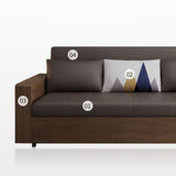 Divano in legno massiccio cuscino a braccio quadrato incluso divano convertibile