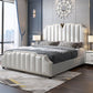 Glam Solid Wood Mattress Included with Headboard Scooped Panel Bed Frame