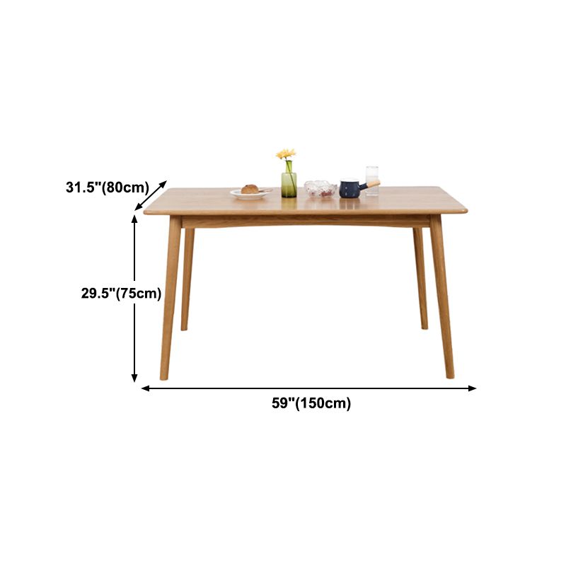 Solid Oak Dining Table Modern Rectangle Dining Table with 4 Natural Finish Legs Clearhalo 'Dining Tables & Seating' 'Dining Tables' 'dining_table' 'furn' 'furn_dining_table' 'Furniture' 'furniture_dining_table' 'Kitchen & Dining Furniture' 'kitchen' 'kitchen_dining_table' 1200x1200_441152b2-1da7-4778-9cce-8c773cc49aaa