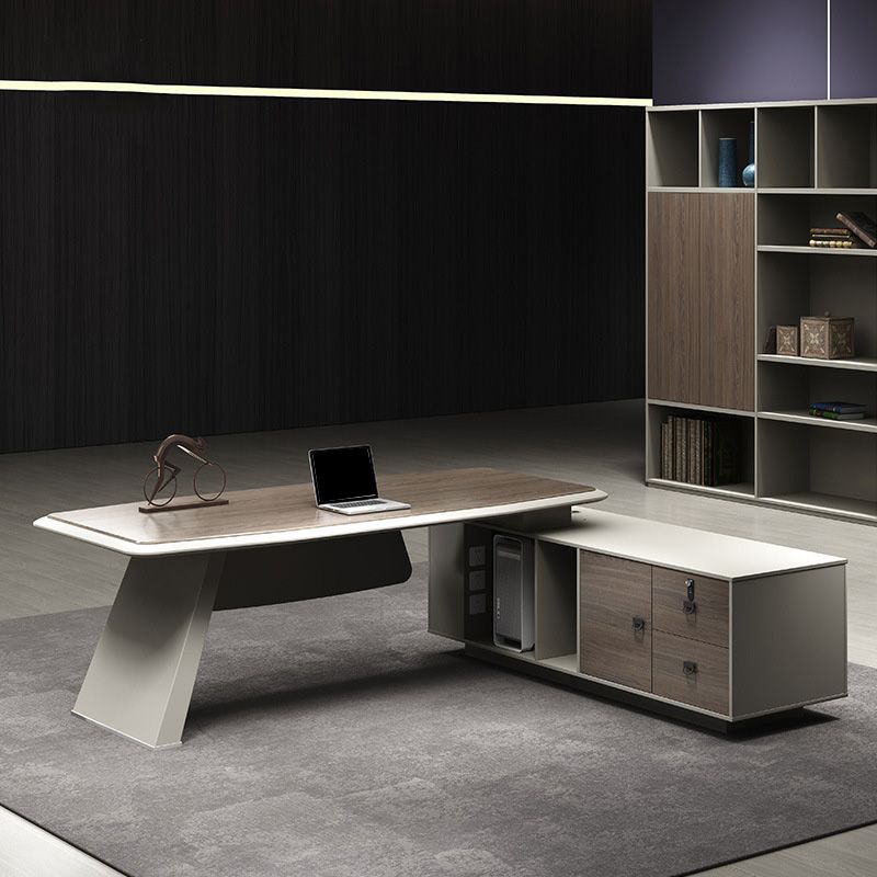 Moderne Holzbüro-Executive Desk L-Form Office Desk mit Schubladen