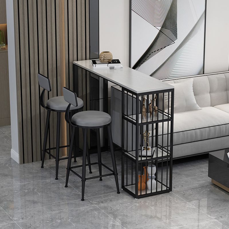 Modern 1/3 Pieces Bar Table Set Rectangle Stone Counter Table with Stools for Living Room Clearhalo 'Bar Furniture' 'furn' 'furn_home_bar_bar_sets' 'Furniture' 'Home Bars & Bar Sets' 'home_bar_bar_sets' 'Kitchen & Dining Furniture' 1200x1200_4414448b-1991-4b9d-bf19-c0cee4e5facd