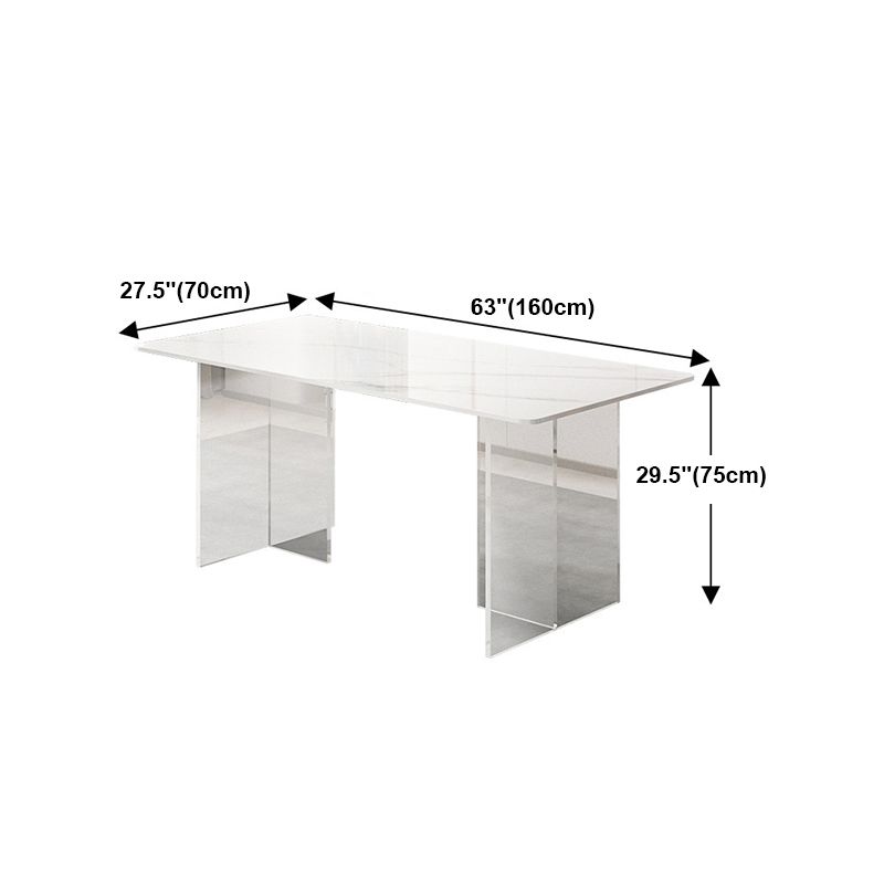 1/2/5/7 Pieces White Dining Set Sintered Stone Rectangle Dining Set with Leather Chairs Clearhalo 'Dining Room Sets' 'Dining Tables & Seating' 'dining_room_set' 'furn' 'furn_dining_room_set' 'Furniture' 'furniture_dining_room_set' 'Kitchen & Dining Furniture' 1200x1200_441572cf-17bd-45a2-8fd9-5ee5c6dd3ec2