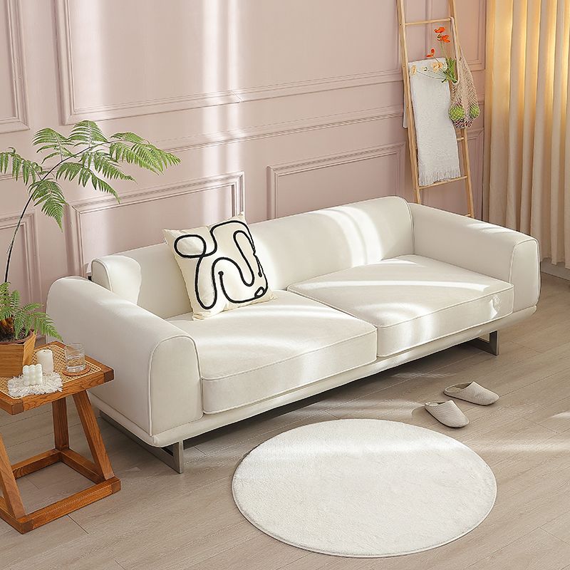 Square Arm Velvet Sofa with Tight Back for Living Room 26.77" High