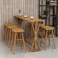 Ensemble de Table de bar rectangulaire moderne, 1/2/4/7 pièces, Table de bar en bois massif et tabourets sans dossier