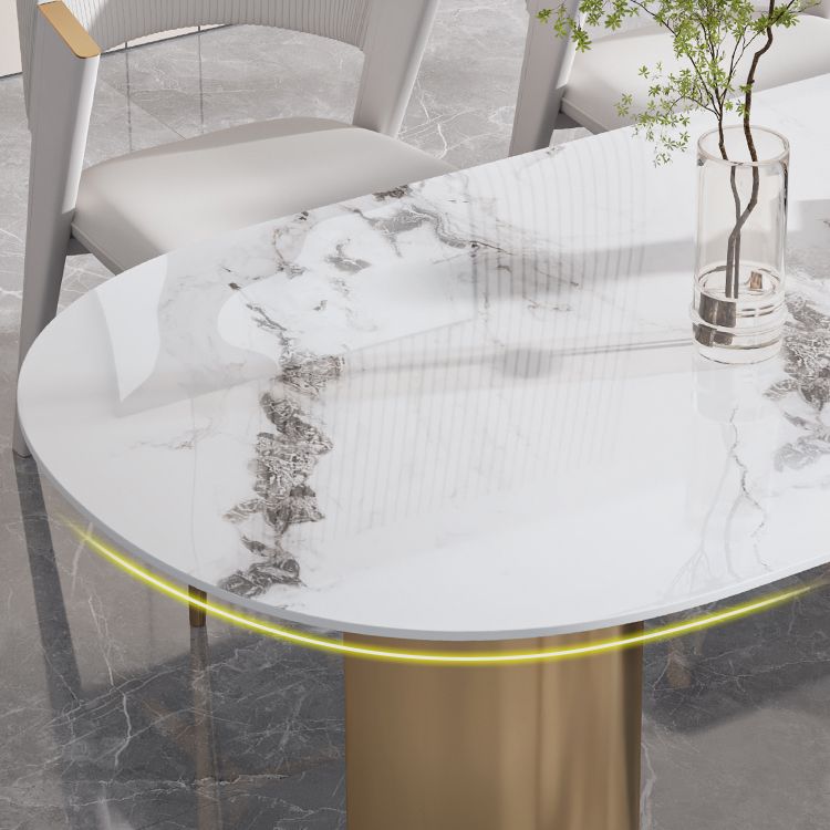 Set da tavolo in metallo in pietra sinterizzata stile nordico glam Set da pranzo da 1/3/4/5 pezzi