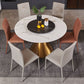 Glam Style Dining Round Table Sintered Stone Table with Turntable for Home Clearhalo 'Dining Tables & Seating' 'Dining Tables' 'dining_table' 'furn' 'furn_dining_table' 'Furniture' 'Kitchen & Dining Furniture' 1200x1200_44163f06-724f-4cec-911f-8cb4bc1a981c