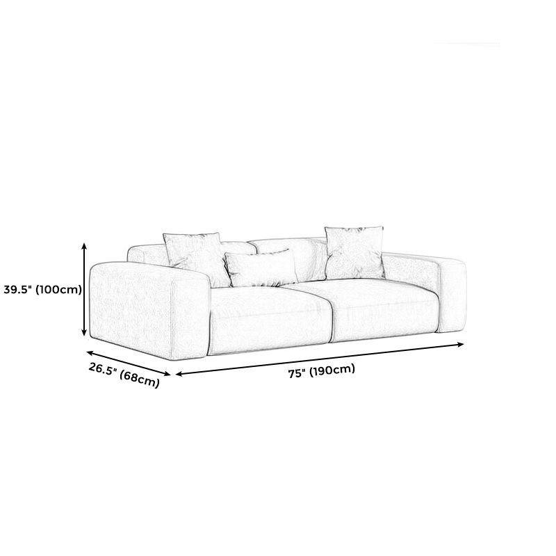 フェイクレザーステーションリビングルームスクエアアーム標準枕ソファ