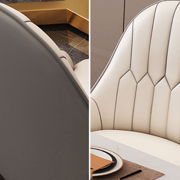 Nordic Dining Room Set Metal Frame Dining Table Rectangle White Slate Formal Dinette Set for Home Clearhalo 'Dining Room Sets' 'Dining Tables & Seating' 'dining_room_set' 'furn' 'furn_dining_room_set' 'Furniture' 'furniture_dining_room_set' 'Kitchen & Dining Furniture' 'kitchen&dining_furn' 'kitchen' 1200x1200_441863aa-bd34-4423-a3df-3de3787f0ca7