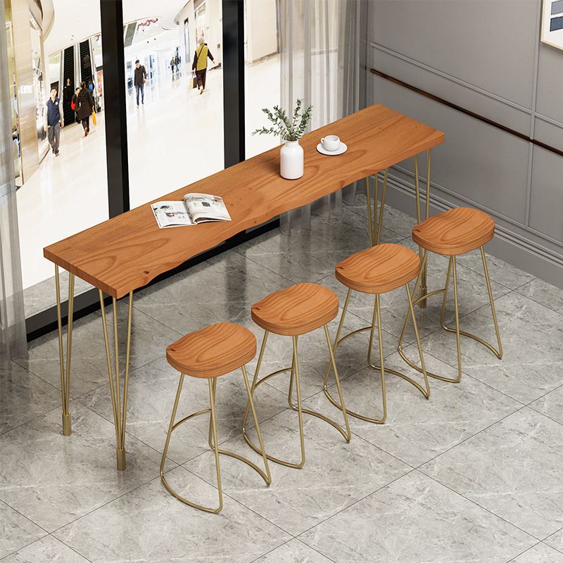 Nordic Glam Style Wooden Table Dining Bar Counter Table for Kitchen Clearhalo 'Bar Furniture' 'Bar Tables' 'bar_tables' 'furn' 'furn_bar_tables' 'Furniture' 'furniture_bar_tables' 'Kitchen & Dining Furniture' 1200x1200_4418b370-4d2a-4eba-8eea-c15b0827e53c