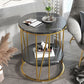 Glam Round Wooden Top End Table Steel Frame Sofa Side End Table for Living Room Clearhalo 'Coffee & Accent Tables' 'End & Side Tables' 'end_side_tables' 'furn' 'furn_end_side_tables' 'Furniture' 'Living Room Furniture' 1200x1200_441943c3-64ab-4e98-8826-588647c6ef3f
