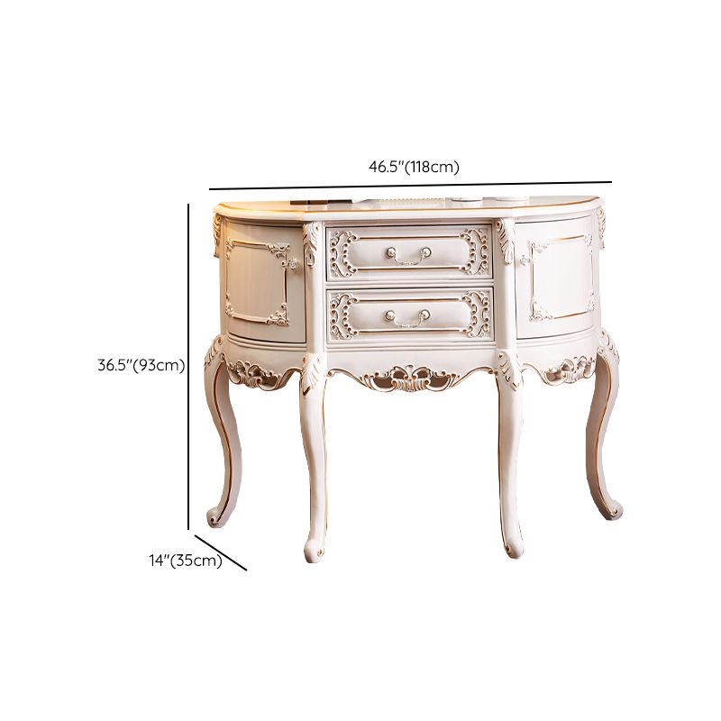 Free Form Shape Contemporary Console Table White Wood Console Sofa Table