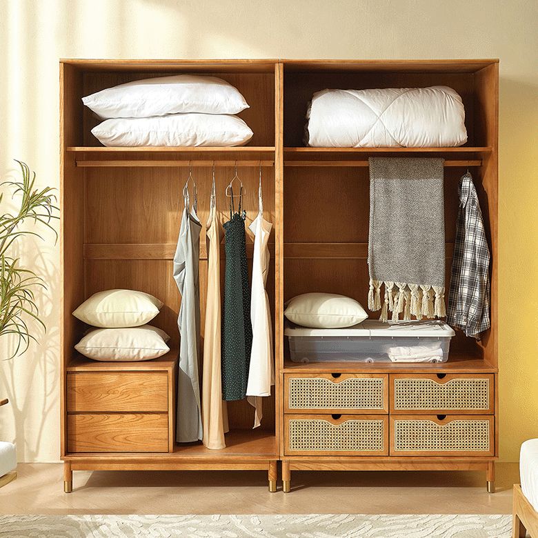 Sliding Solid Wood Wardrobe Closet with Legs Modern Wardrobe Cabinet Clearhalo 'Armoires & Wardrobes' 'armoires_wardrobes' 'Bedroom Furniture' 'furn' 'furn_armoires_wardrobes' 'Furniture' 1200x1200_441b3552-0bf1-43ef-a704-d2a48bceca06