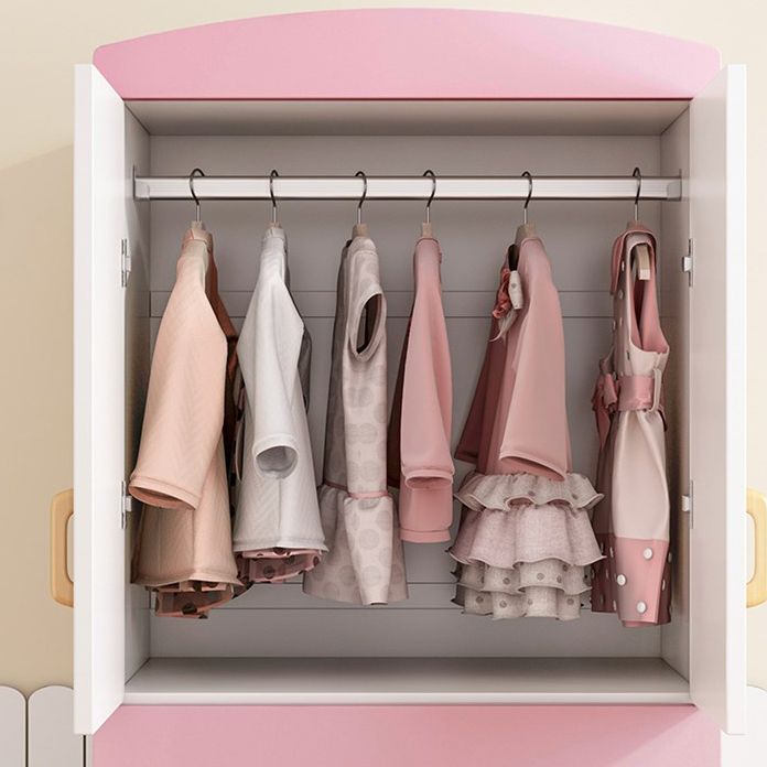 Armoire de rangement en bois d'ingénierie avec canne de vêtements armoire moderne pour chambre à coucher