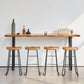 Ensemble de Table de pub rectangulaire industrielle, comptoir en bois avec tabourets hauts, 1/2/4/5 pièces