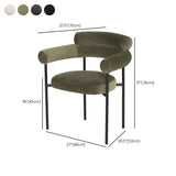 Nordic Style Upholstered Open Arm Dining Chair in Matte Finish Clearhalo 'Dining Chairs' 'Dining Tables & Seating' 'dining_chair' 'furn' 'furn_dining_chair' 'Furniture' 'Kitchen & Dining Furniture' 1200x1200_441dd07f-88c8-4247-97fb-fb7a64eb4a23
