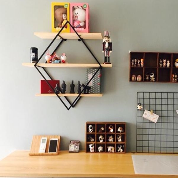 フローティングシェルフ本棚の木製と金属製の本の棚のための棚