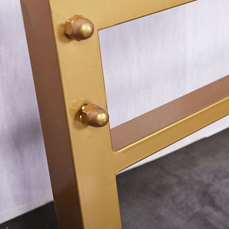 78.74" Wire-Grid Bed Frame, Glam Metal  Bed with Headboard and Footboard