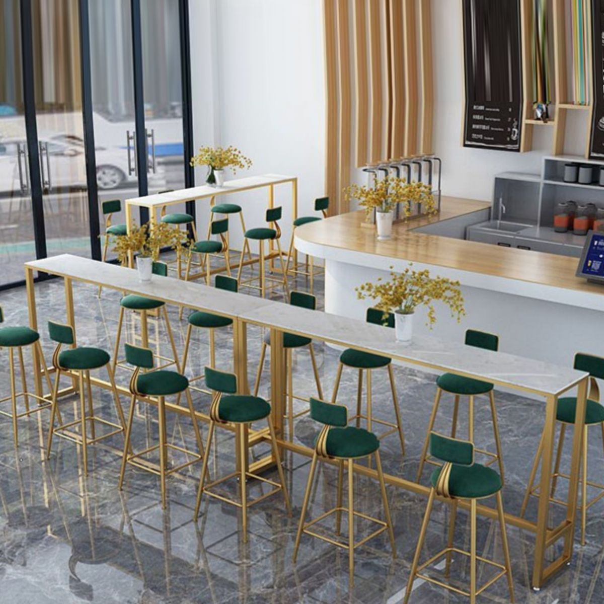 Nordic Style Rectangle Sintered Stone Table Bar Counter Table for Home Clearhalo 'Bar Furniture' 'Bar Tables' 'bar_tables' 'furn' 'furn_bar_tables' 'Furniture' 'furniture_bar_tables' 'Kitchen & Dining Furniture' 1200x1200_44208ca0-c4c4-4d2d-89f1-f9111976375c