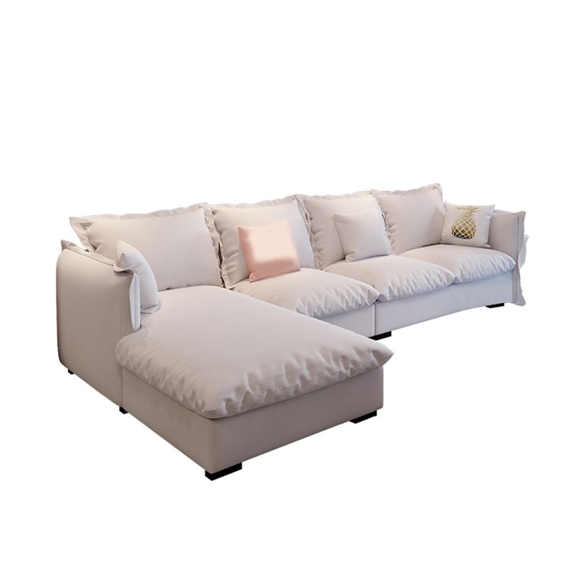 Divano e chaise del braccio quadrato moderno, divano in lino posteriore sciolto - 70,87 "D