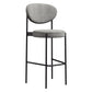 Industrial Upholstered Armless Bar Stool Round Seat Bar Chair with Metal Legs