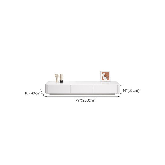 Console TV TV White TV contemporanea con console multimediale televisiva con archiviazione