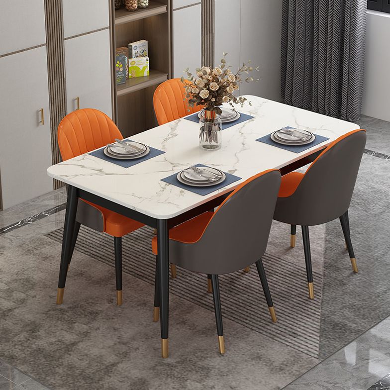 Dining Room Sets Scandinavian Metal Base Formal Rectangle Dining Table Set for Home Clearhalo 'Dining Room Sets' 'Dining Tables & Seating' 'dining_room_set' 'furn' 'furn_dining_room_set' 'Furniture' 'furniture_dining_room_set' 'Kitchen & Dining Furniture' 'kitchen&dining_furn' 'kitchen' 1200x1200_44239b3a-2697-44ca-bf60-d3e94be42830